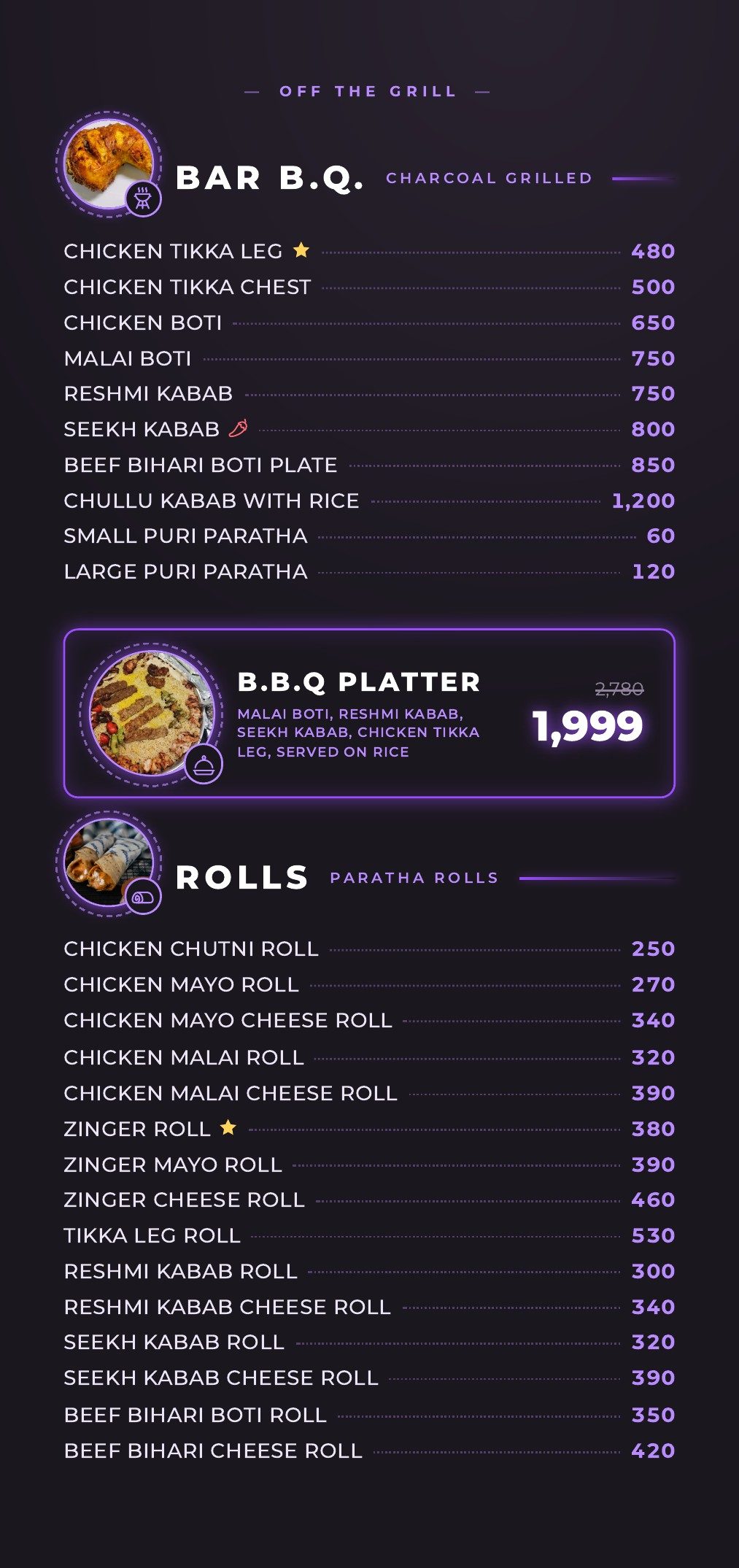 BBQ, grill and rolls